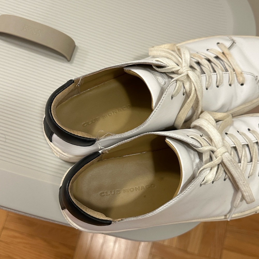 Club Monaco White Leather Sneakers - Picture 7 of 11